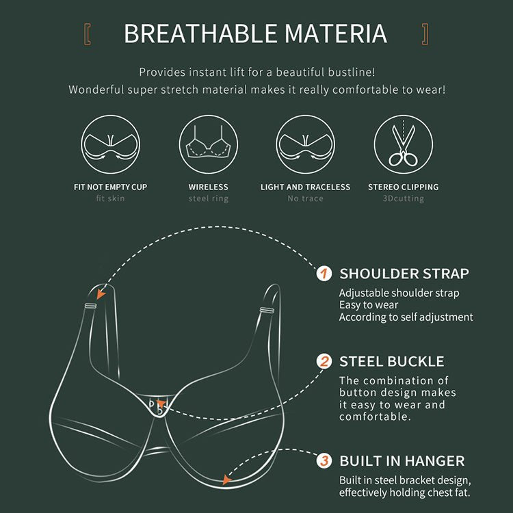 Underwired Lace Jacquard Ultrabook Underwear Plus Size Bra - AmiraMart