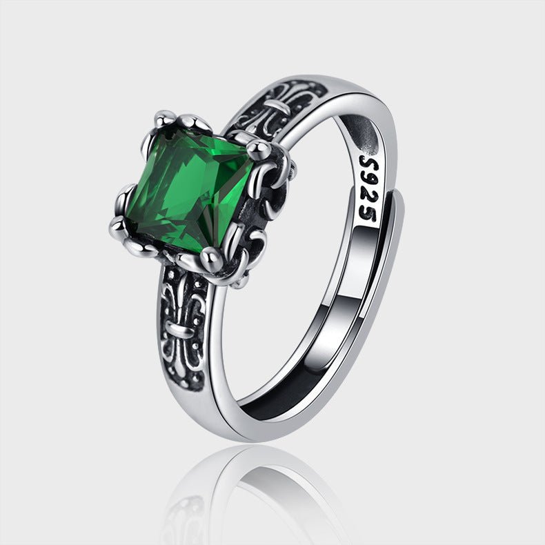 Women's Vintage Square Opening Ring | Elegant & Adjustable - AmiraMart