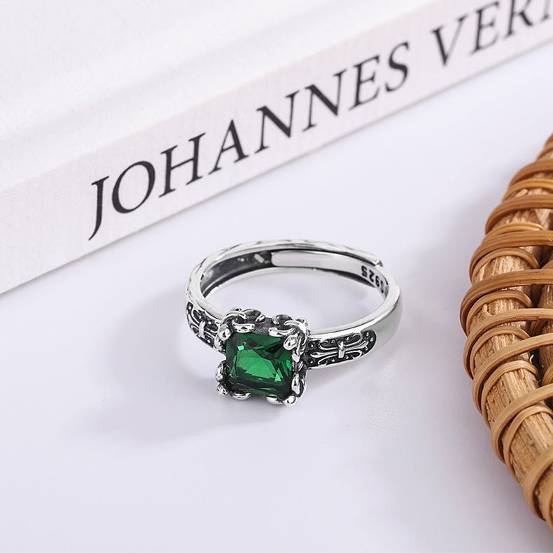 Women's Vintage Square Opening Ring | Elegant & Adjustable - AmiraMart