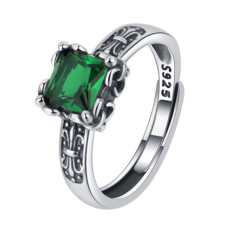 Women's Vintage Square Opening Ring | Elegant & Adjustable - AmiraMart