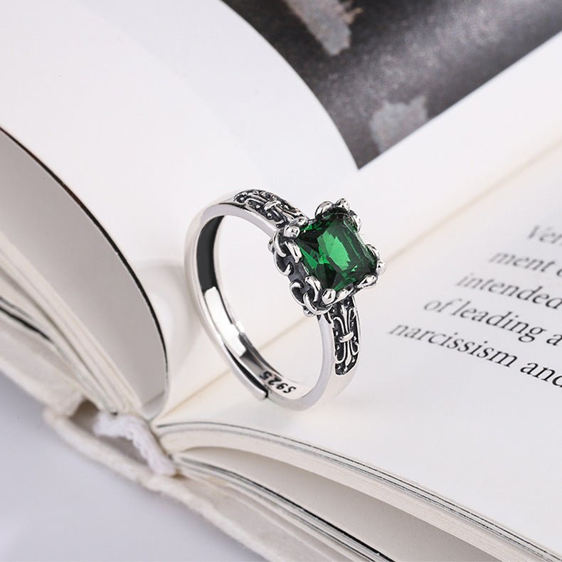 Women's Vintage Square Opening Ring | Elegant & Adjustable - AmiraMart