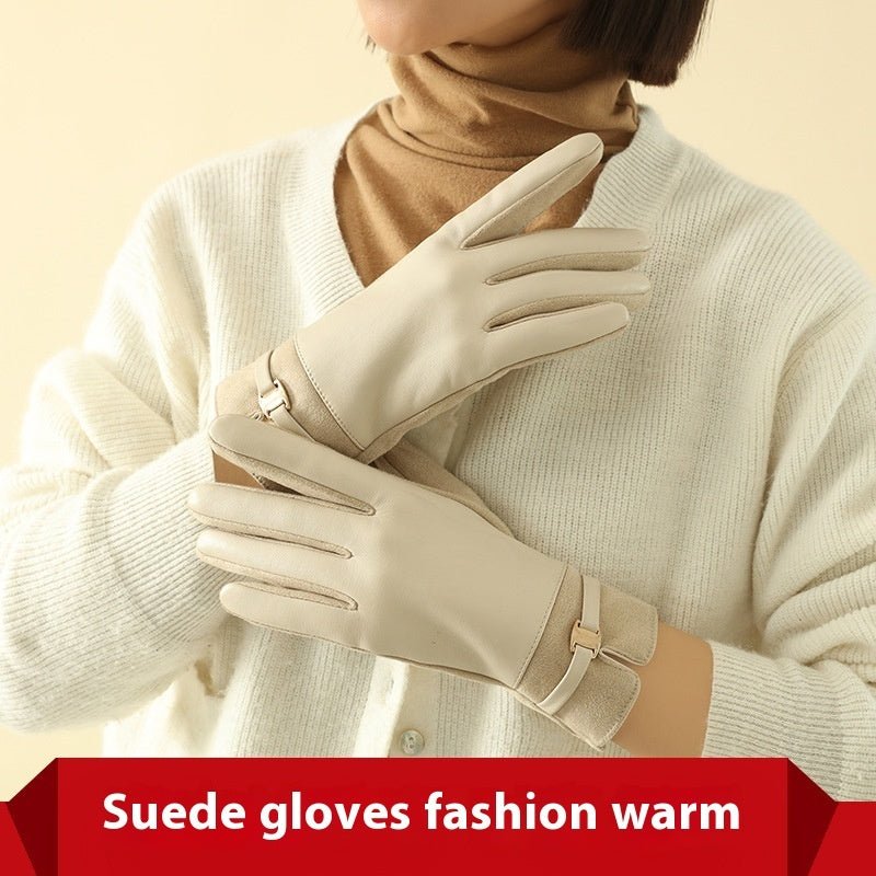 Women's Winter Suede Gloves - AmiraMart