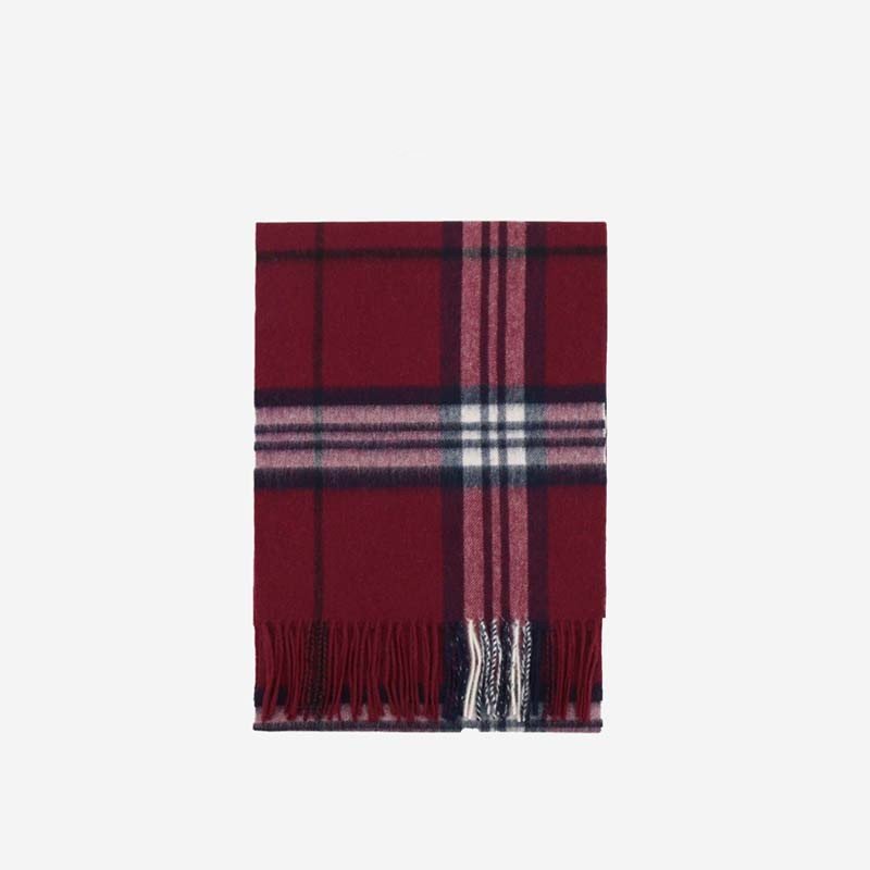Wool Scarf Winter Popular Women's Men's Thickening Minimalist Plaid - AmiraMart