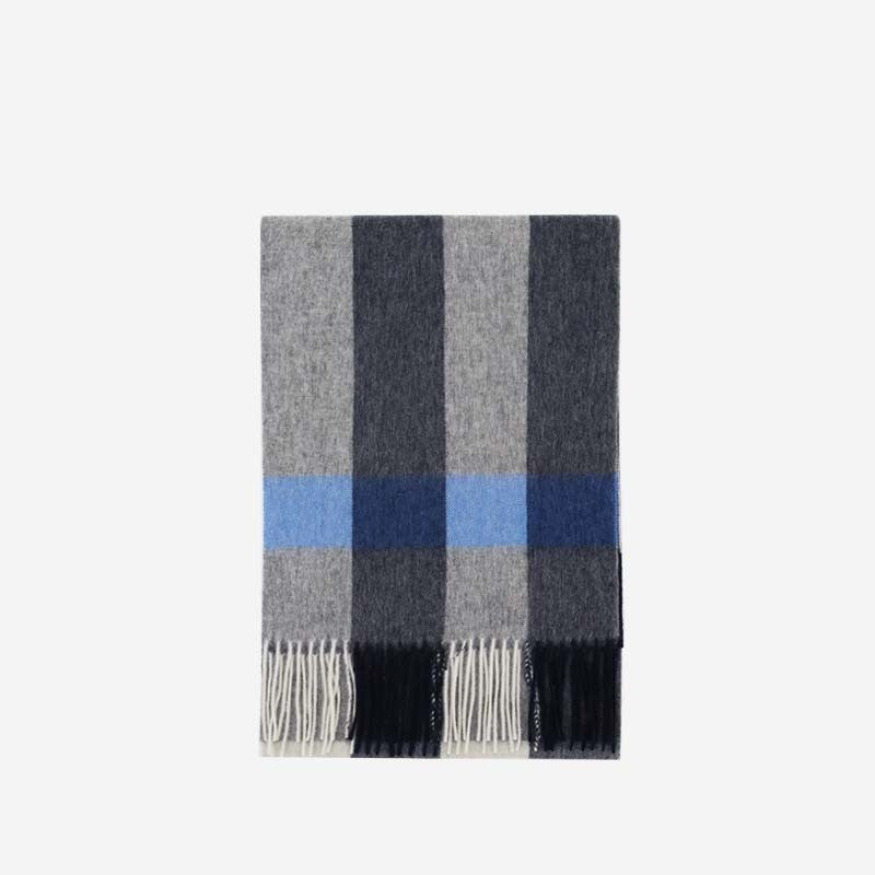 Wool Scarf Winter Popular Women's Men's Thickening Minimalist Plaid - AmiraMart
