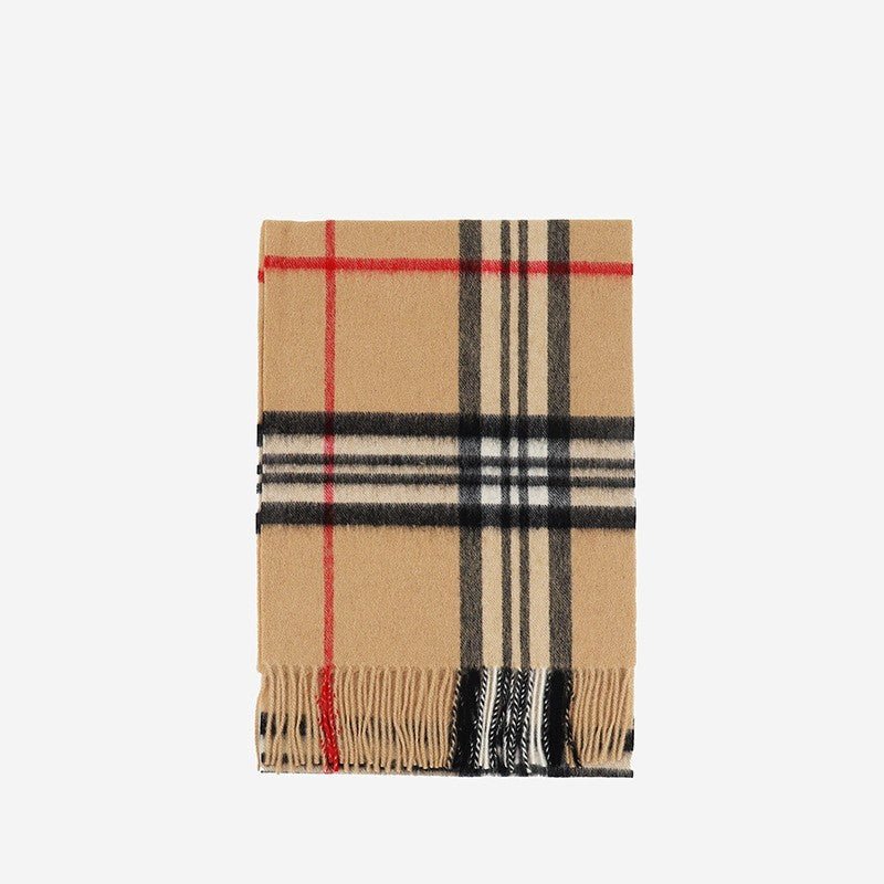 Wool Scarf Winter Popular Women's Men's Thickening Minimalist Plaid - AmiraMart