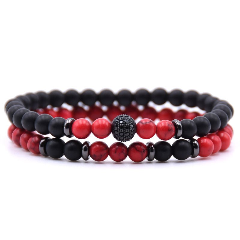 Zircon Inlaid Natural Stone Bracelet - AmiraMart