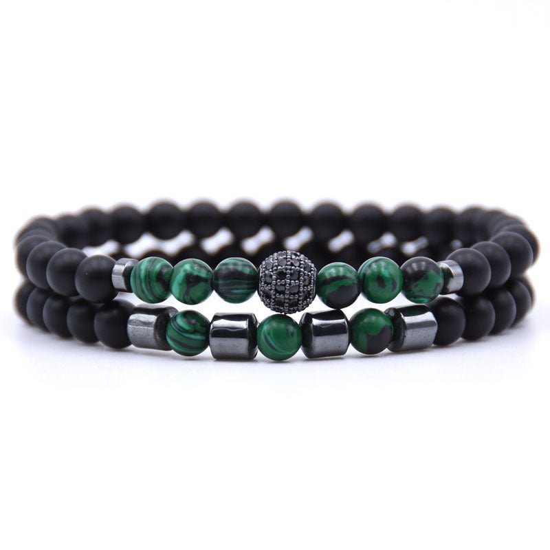 Zircon Inlaid Natural Stone Bracelet - AmiraMart