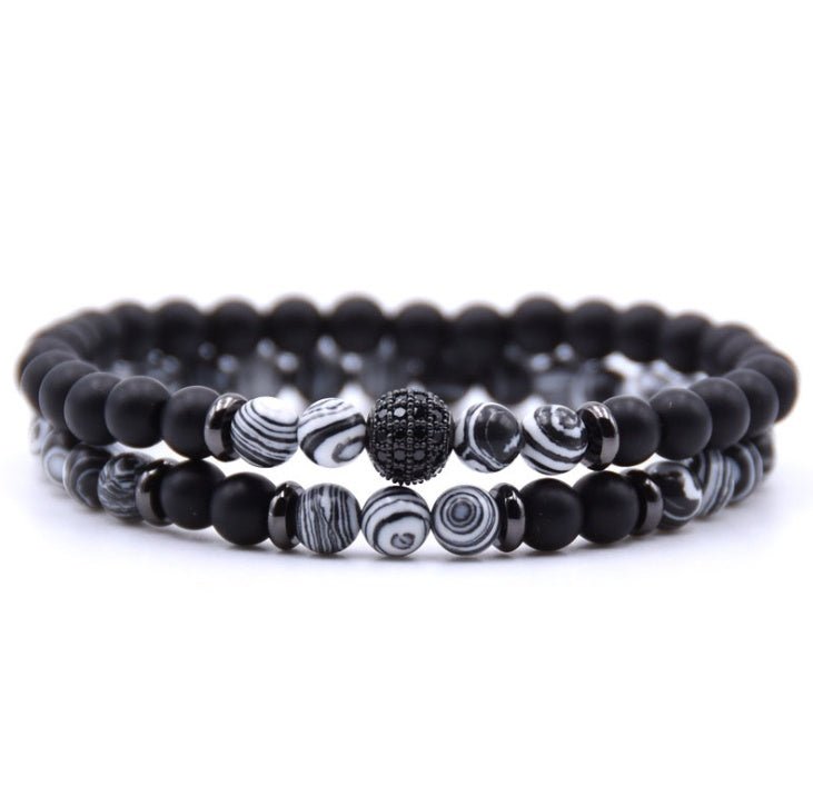 Zircon Inlaid Natural Stone Bracelet - AmiraMart
