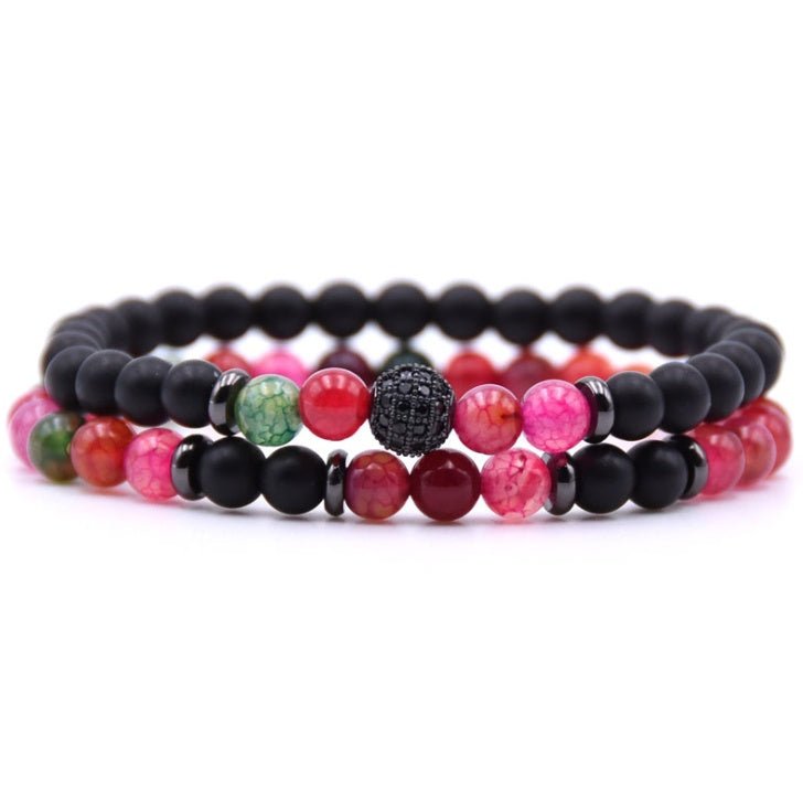 Zircon Inlaid Natural Stone Bracelet - AmiraMart