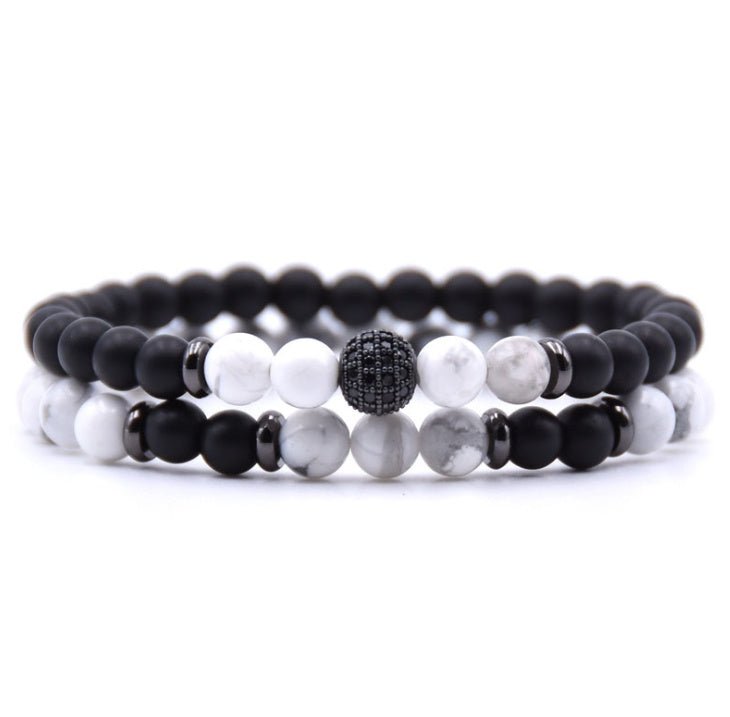 Zircon Inlaid Natural Stone Bracelet - AmiraMart