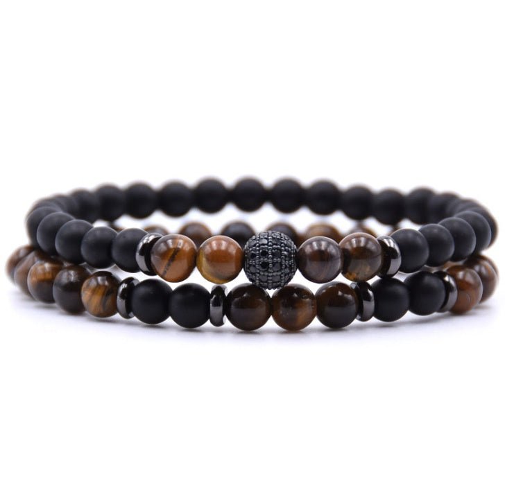 Zircon Inlaid Natural Stone Bracelet - AmiraMart