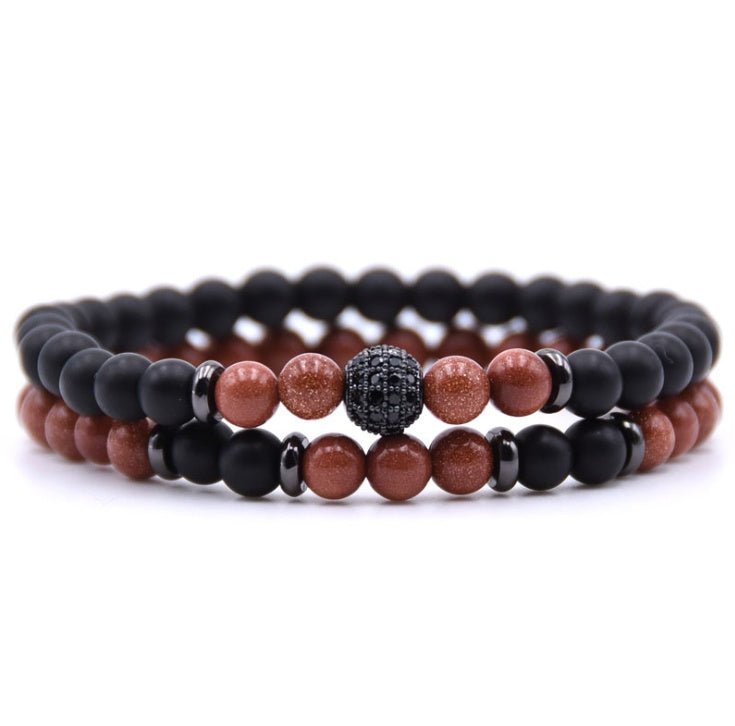 Zircon Inlaid Natural Stone Bracelet - AmiraMart