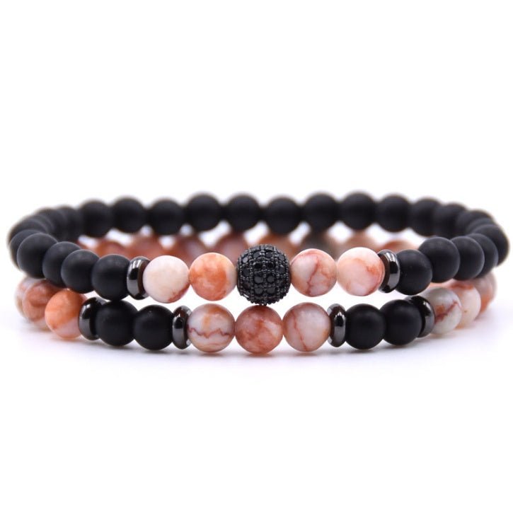 Zircon Inlaid Natural Stone Bracelet - AmiraMart