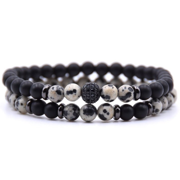 Zircon Inlaid Natural Stone Bracelet - AmiraMart