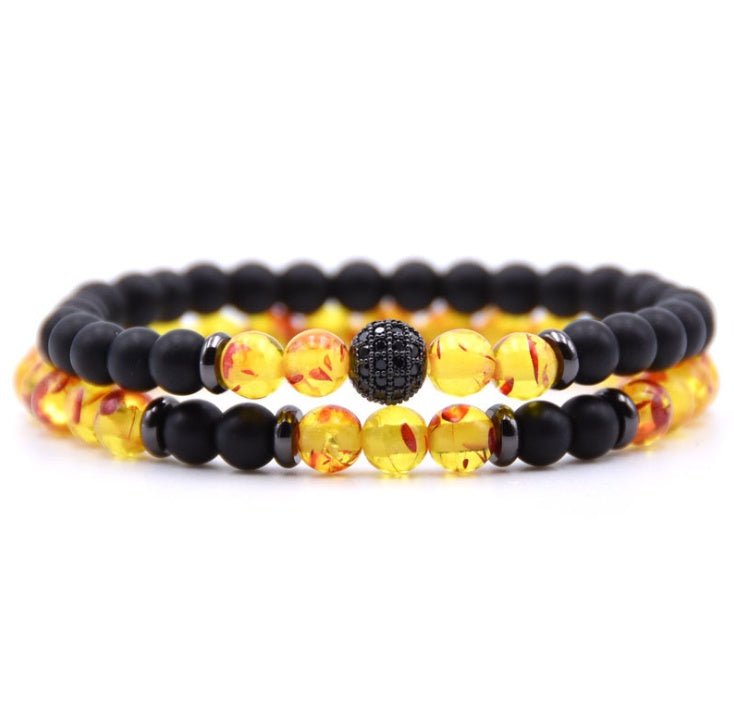 Zircon Inlaid Natural Stone Bracelet - AmiraMart
