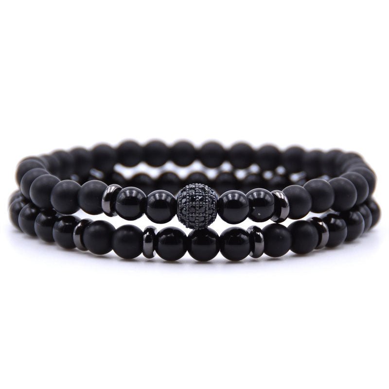 Zircon Inlaid Natural Stone Bracelet - AmiraMart