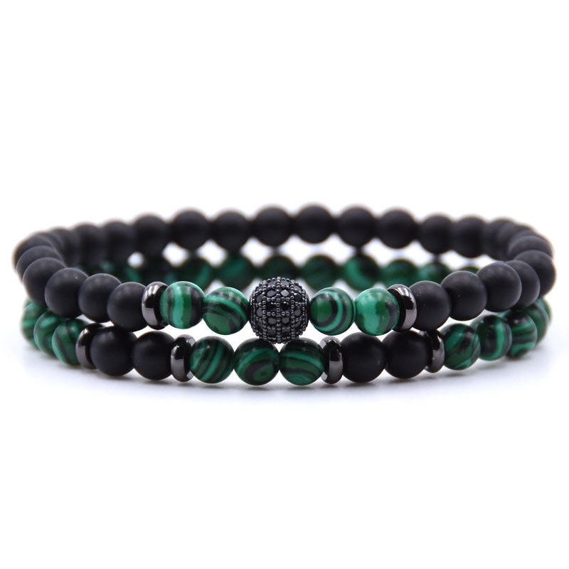 Zircon Inlaid Natural Stone Bracelet - AmiraMart