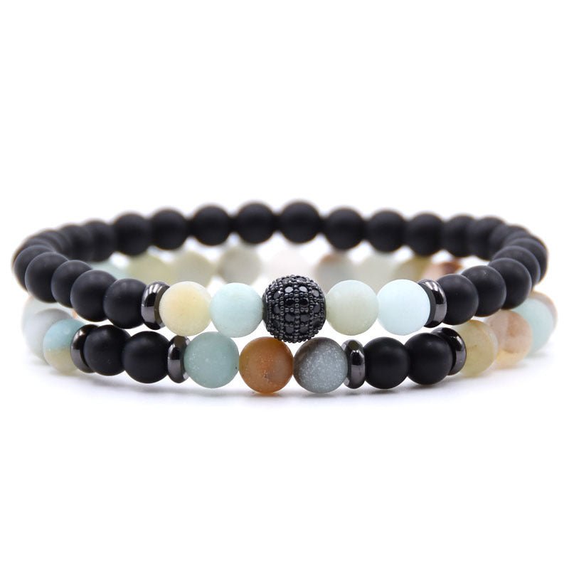 Zircon Inlaid Natural Stone Bracelet - AmiraMart